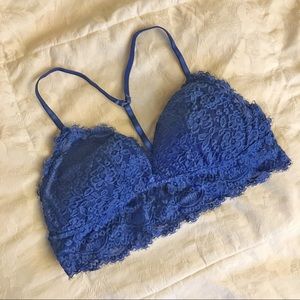 Blue triangle Y-strap bralette
